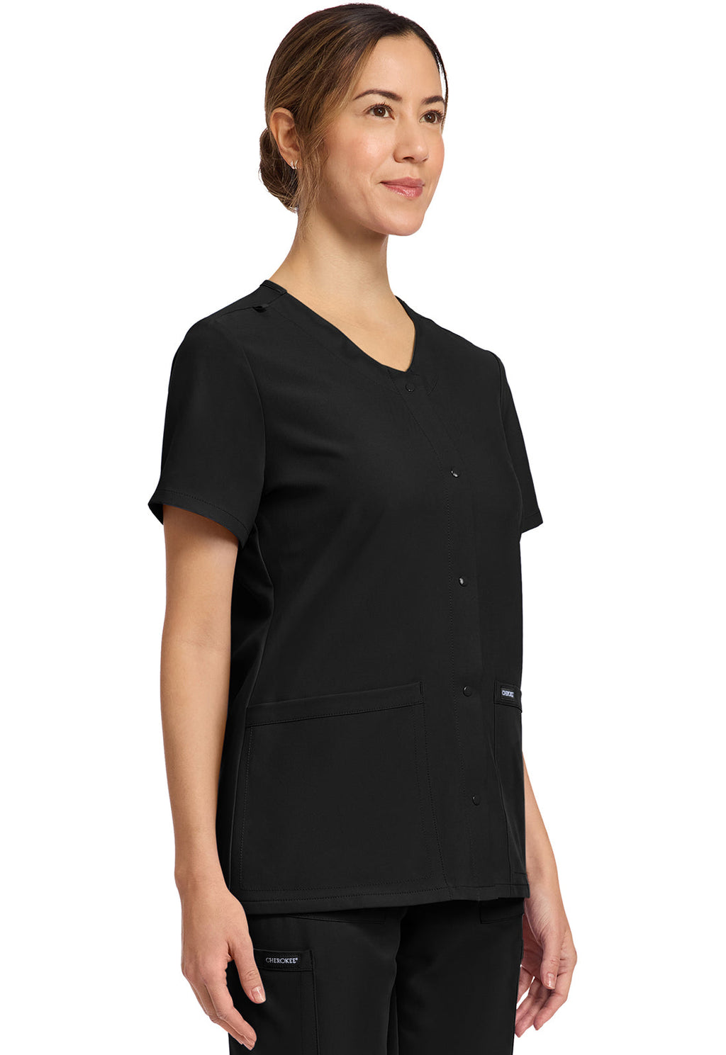 Originals Ultra CK844A Women's 2-Pocket Snap-Front Top Black