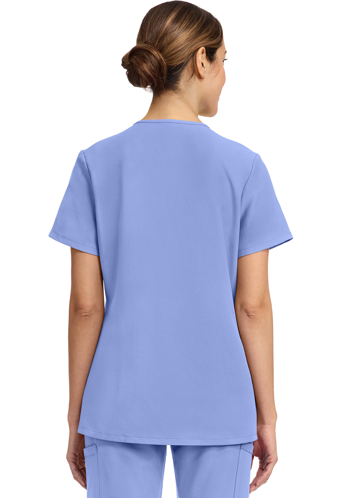 Workwear Originals Ultra CK844A Women's 2-Pocket Snap-Front Scrub Top Ciel Blue