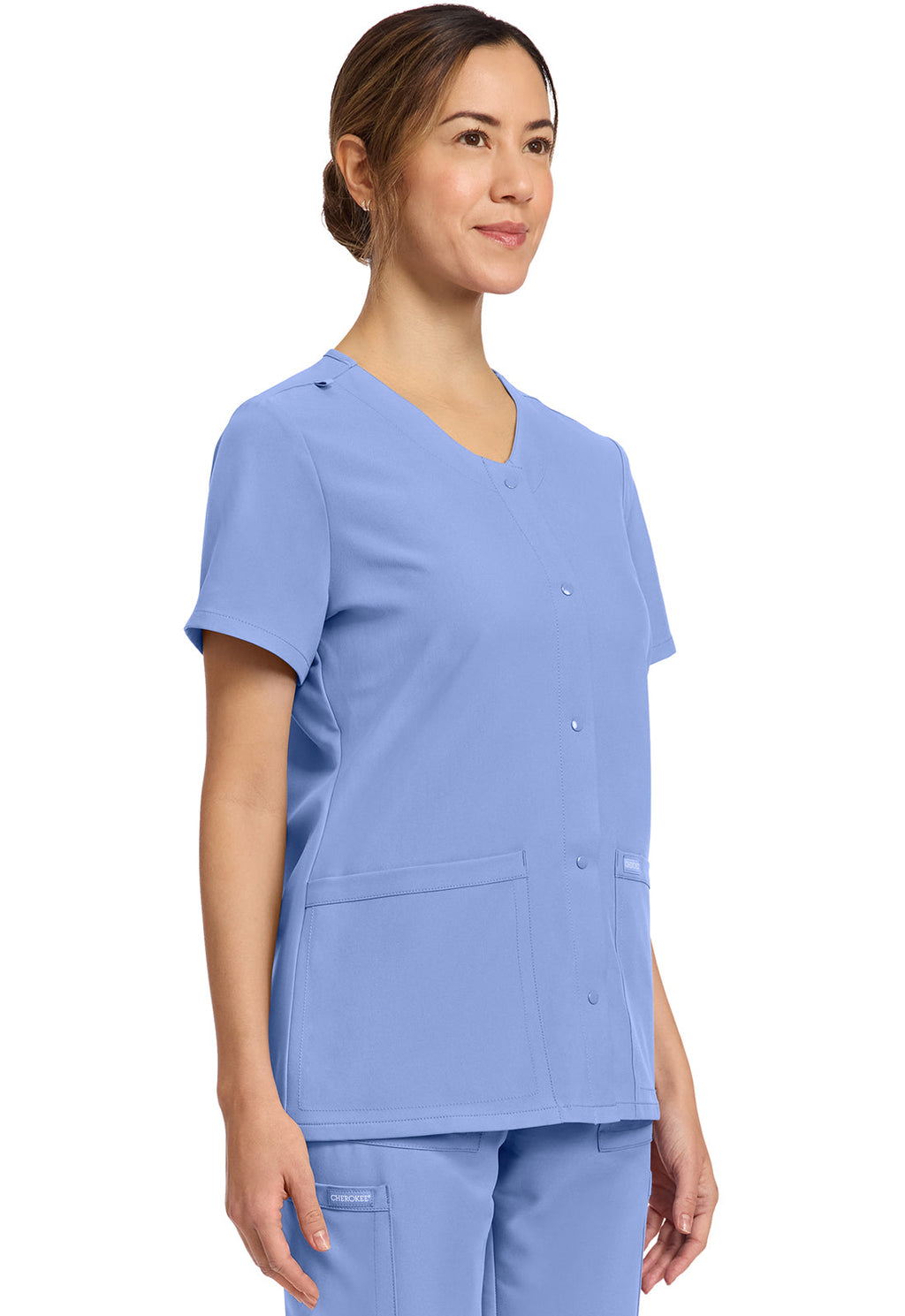 Originals Ultra CK844A Women's 2-Pocket Snap-Front Top Ciel Blue