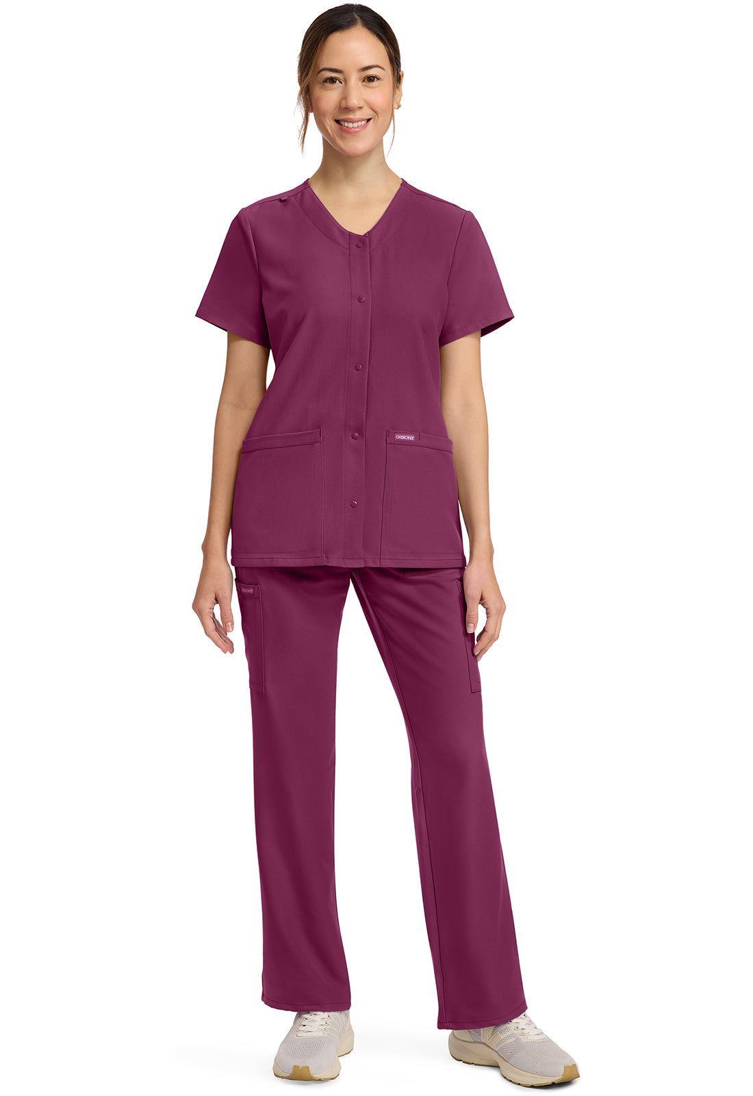 Originals Ultra CK844A Women's 2-Pocket Snap-Front Top Wine