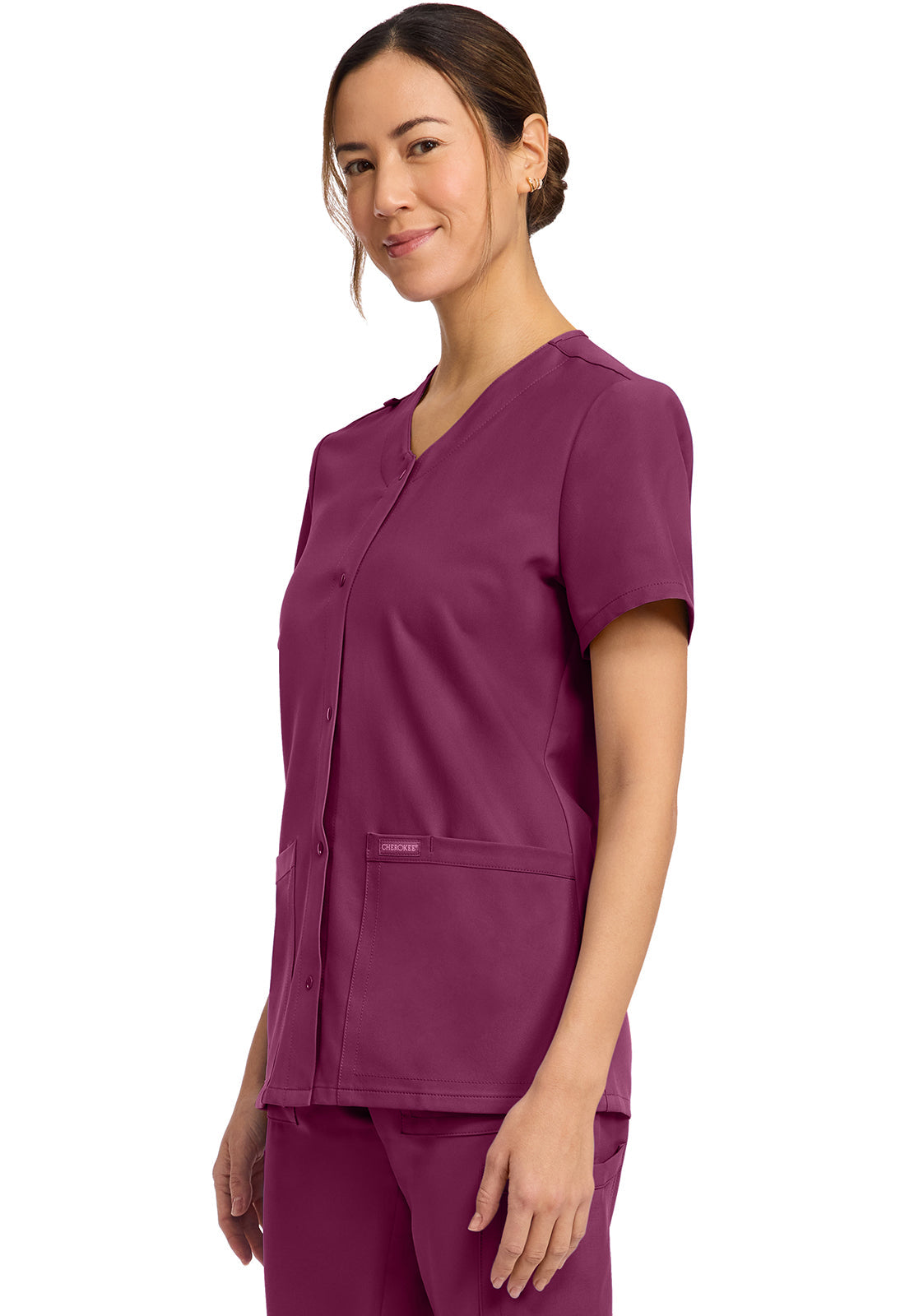 Originals Ultra CK844A Women's 2-Pocket Snap-Front Top Wine
