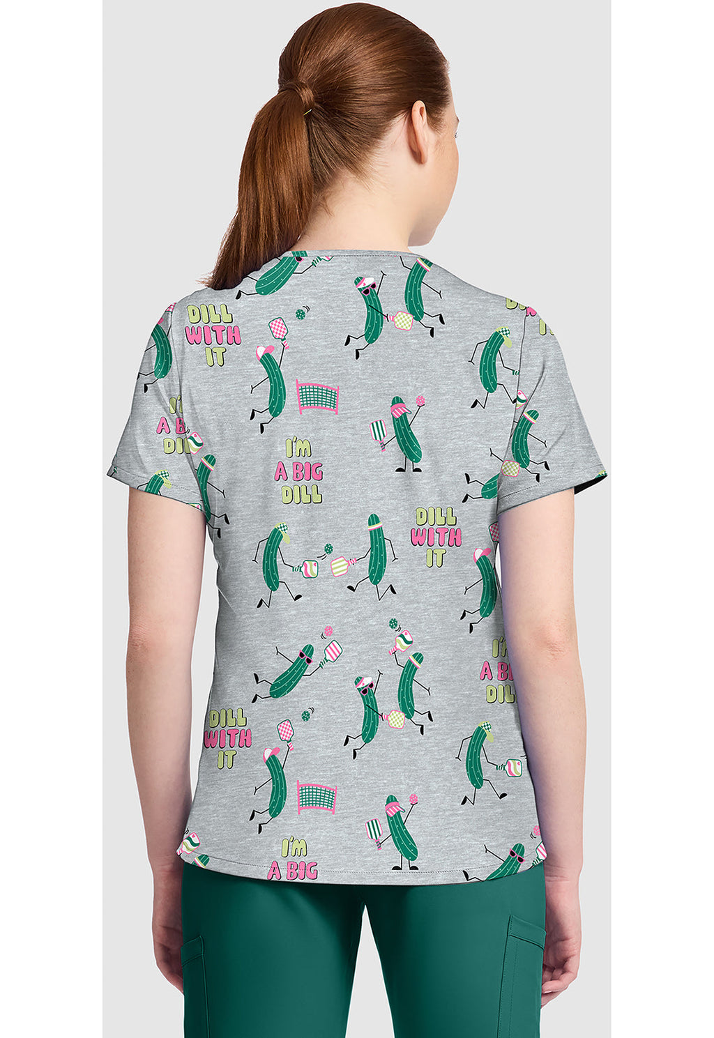 Genuine CK857 Women's High-Low V-Neck Scrub Top Pickleball Toile