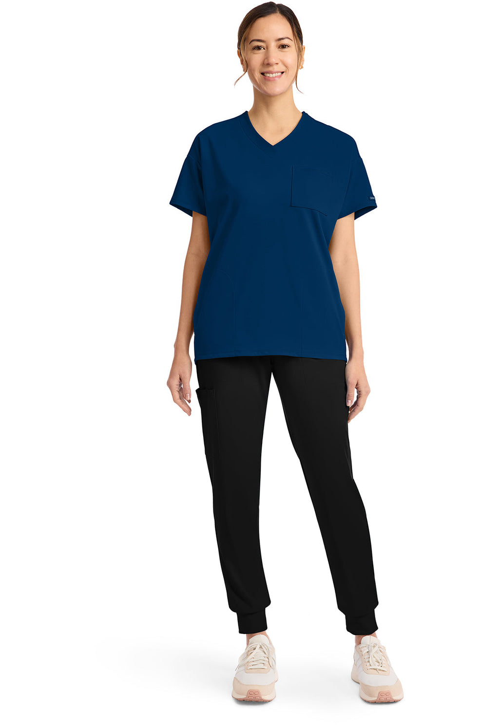 Achieve CK863 Women's 3 Pocket V-Neck Tunic Navy Image