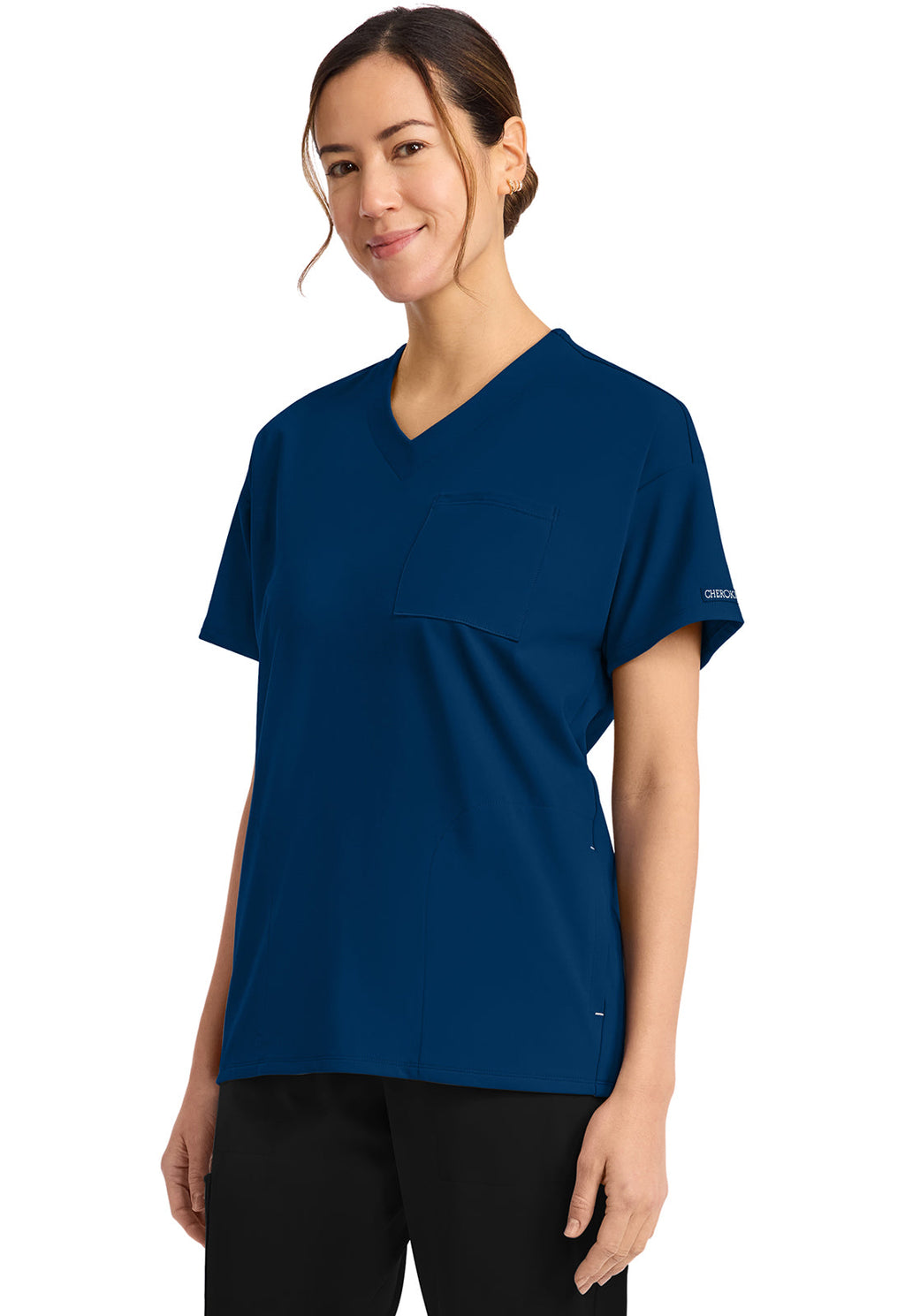 Achieve CK863 Women's 3 Pocket V-Neck Tunic Navy Image