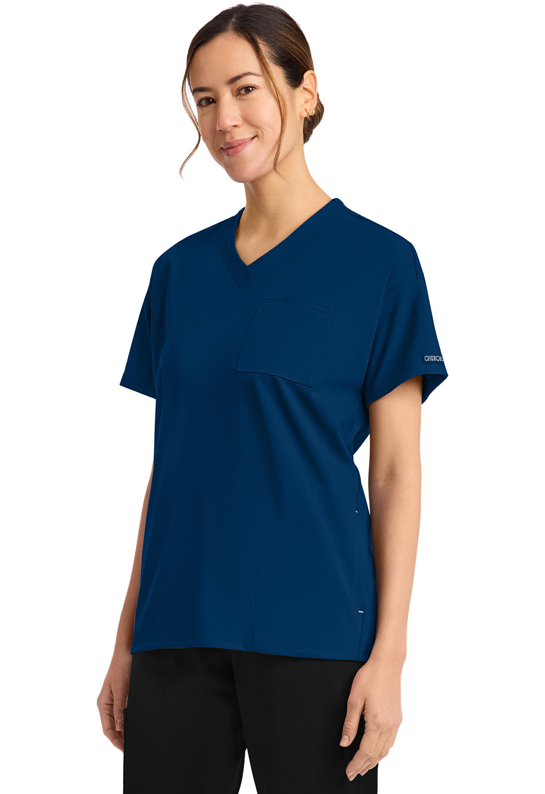 Achieve CK863 Women's 3 Pocket V-Neck Tunic Navy Image