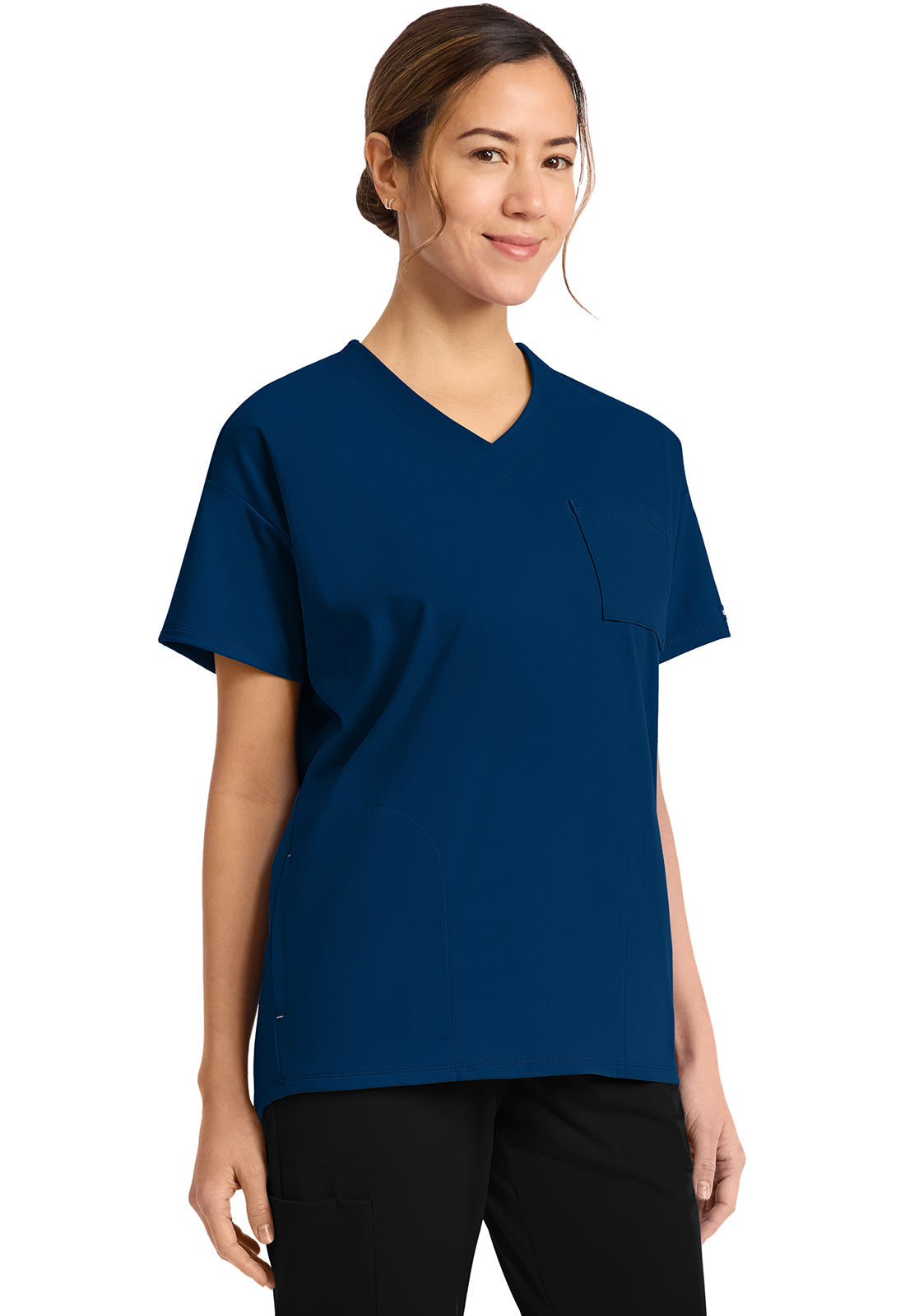 Achieve CK863 Women's 3 Pocket V-Neck Tunic Navy