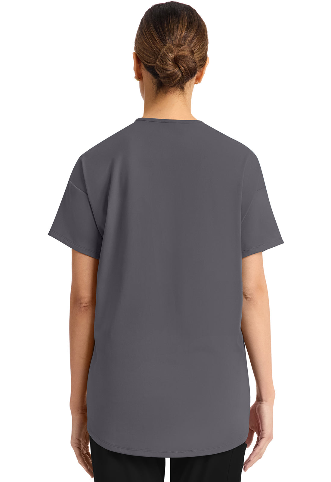 Achieve CK863 Women's 3 Pocket V-Neck Tunic Pewter Image