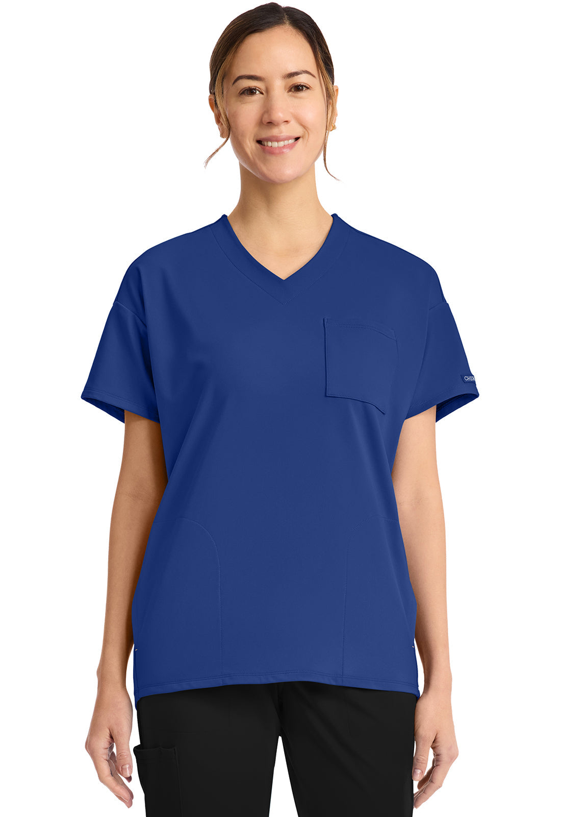 Achieve CK863 Women's 3 Pocket V-Neck Tunic Royal Image