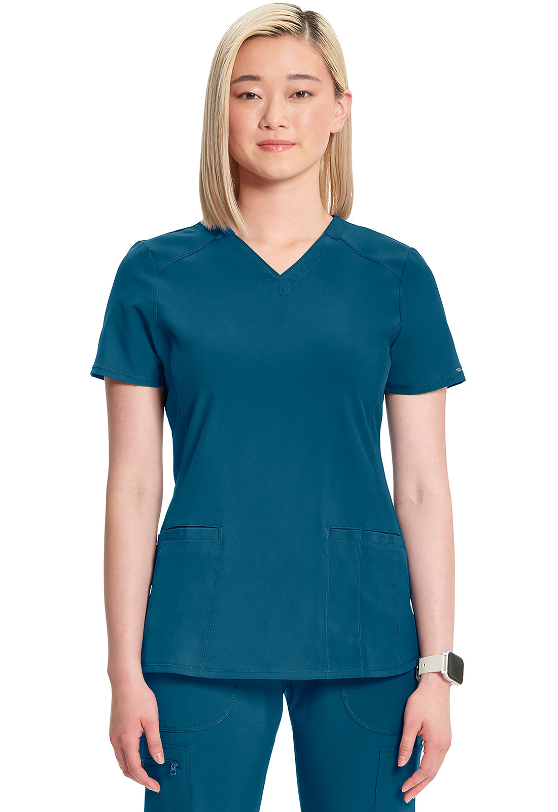Infinity CK865A Women's V-Neck Scrub Top Caribbean Blue