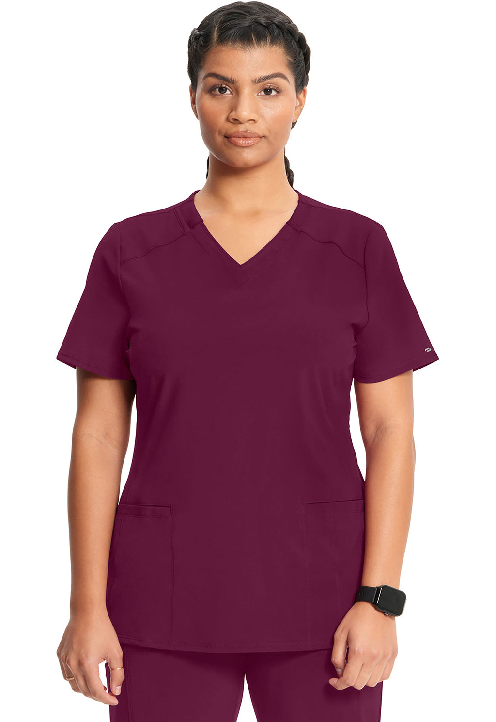 Infinity CK865A Women's V-Neck Scrub Top Wine