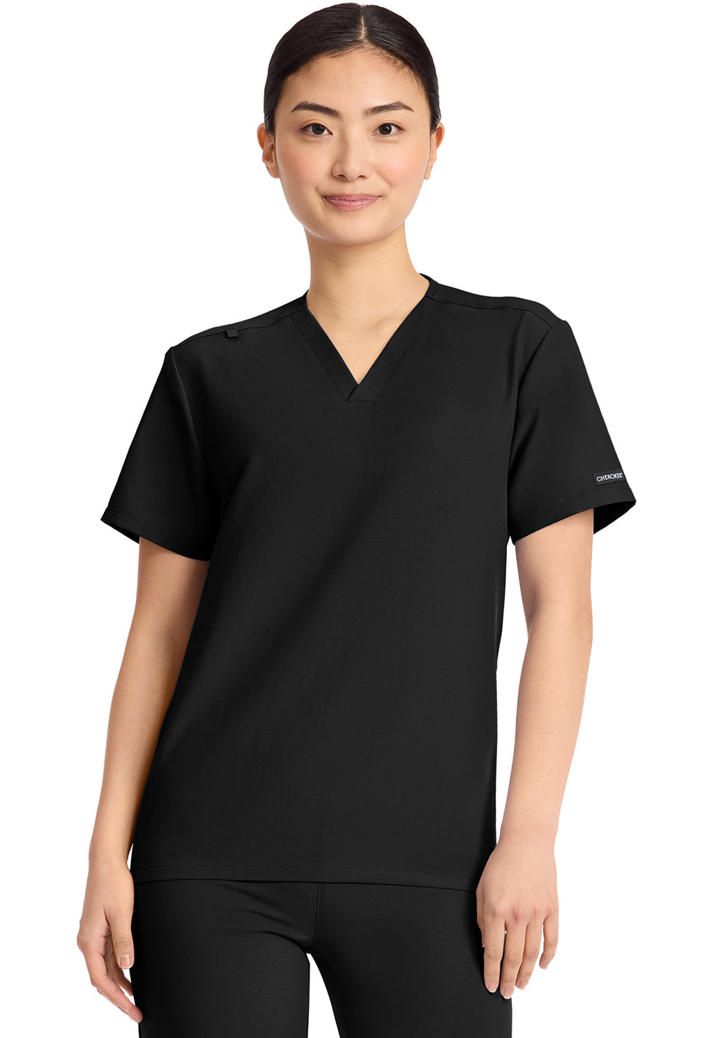 Workwear Originals Ultra CK869A Unisex V-Neck No Pocket Scrub Top Black
