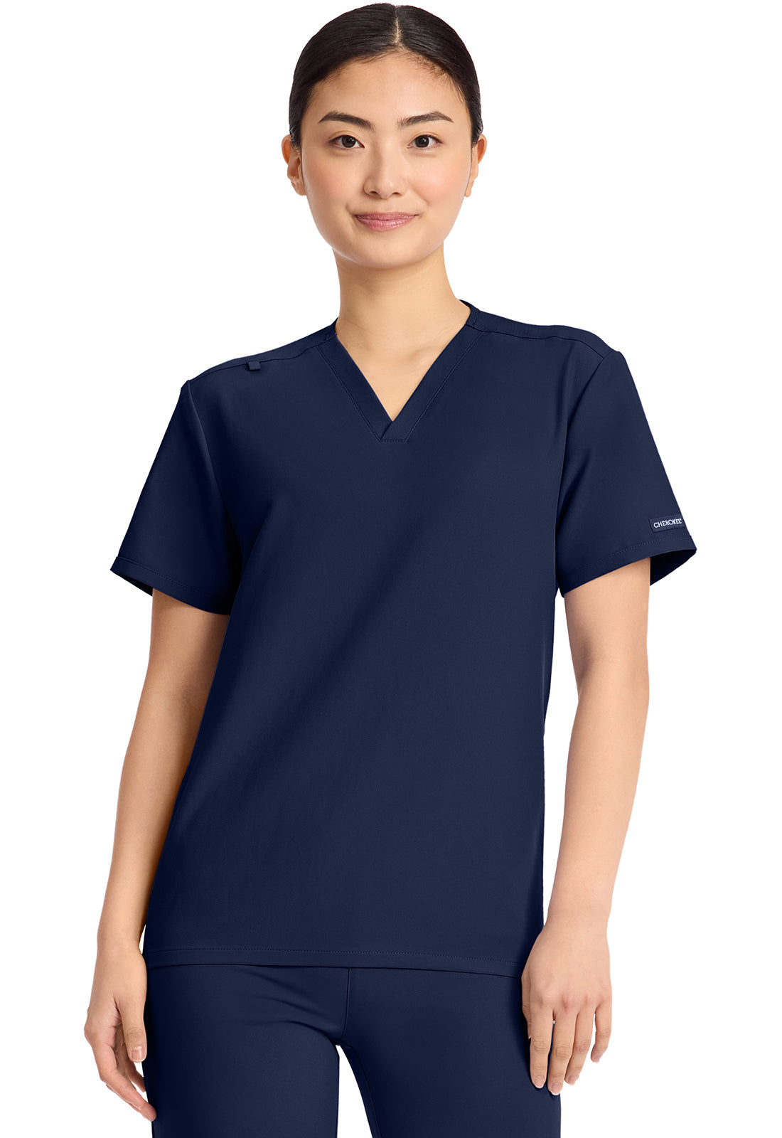 Workwear Originals Ultra CK869A Unisex V-Neck No Pocket Scrub Top Navy