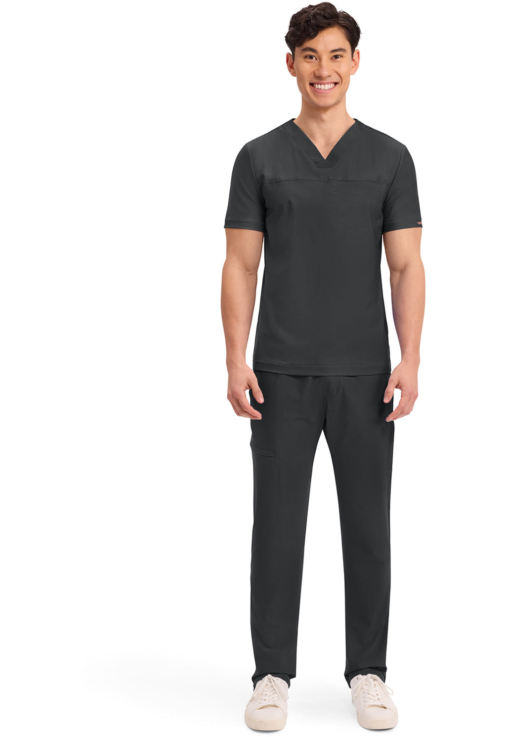 Form CK885 Men's Tuckable V-Neck Scrub Top Black
