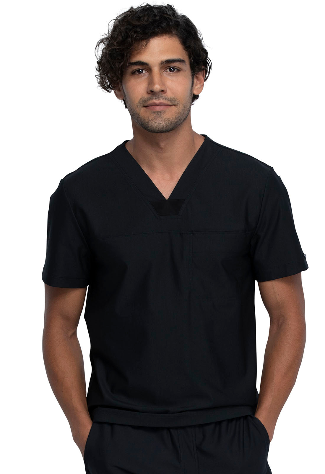 Form CK885 Men's Tuckable V-Neck Scrub Top Black