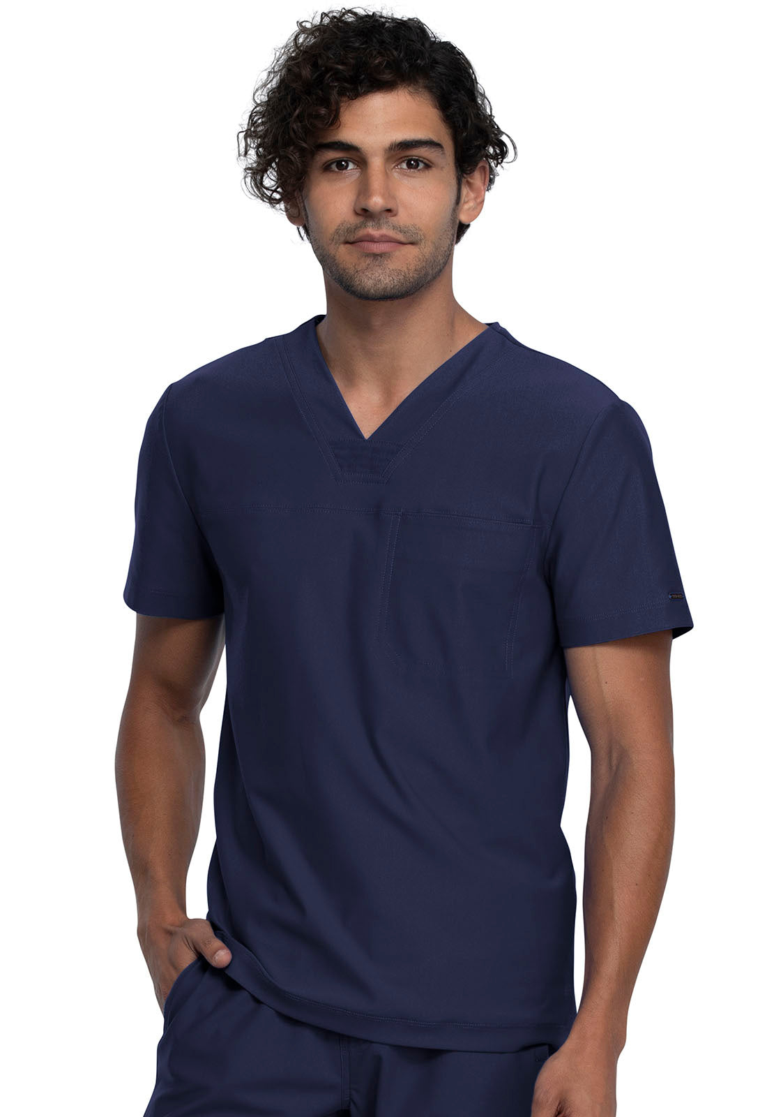 Form CK885 Men's Tuckable V-Neck Scrub Top Navy