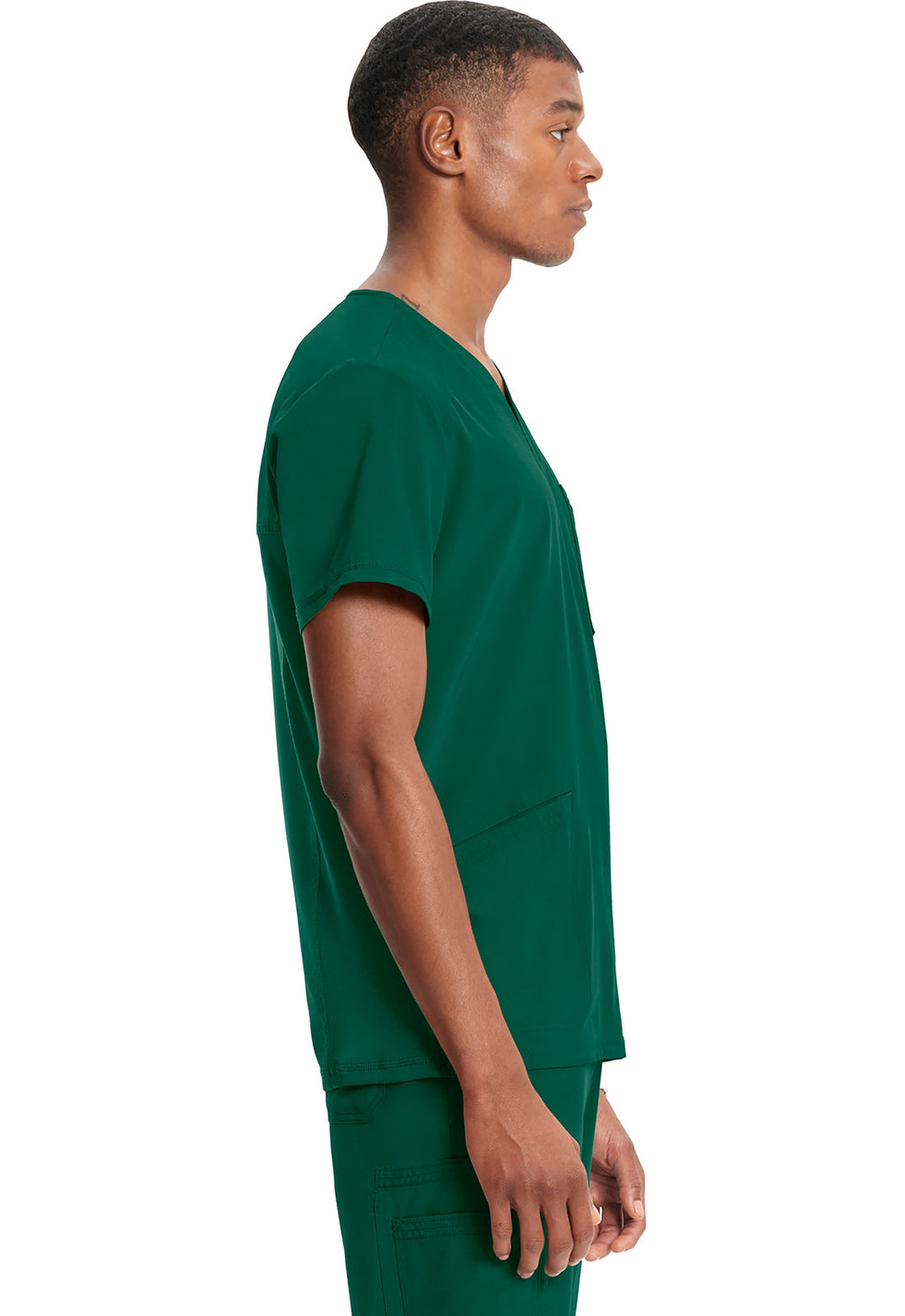 Classics CK900A Men's V-Neck Top Hunter Green Model Image Right Side | Infinity