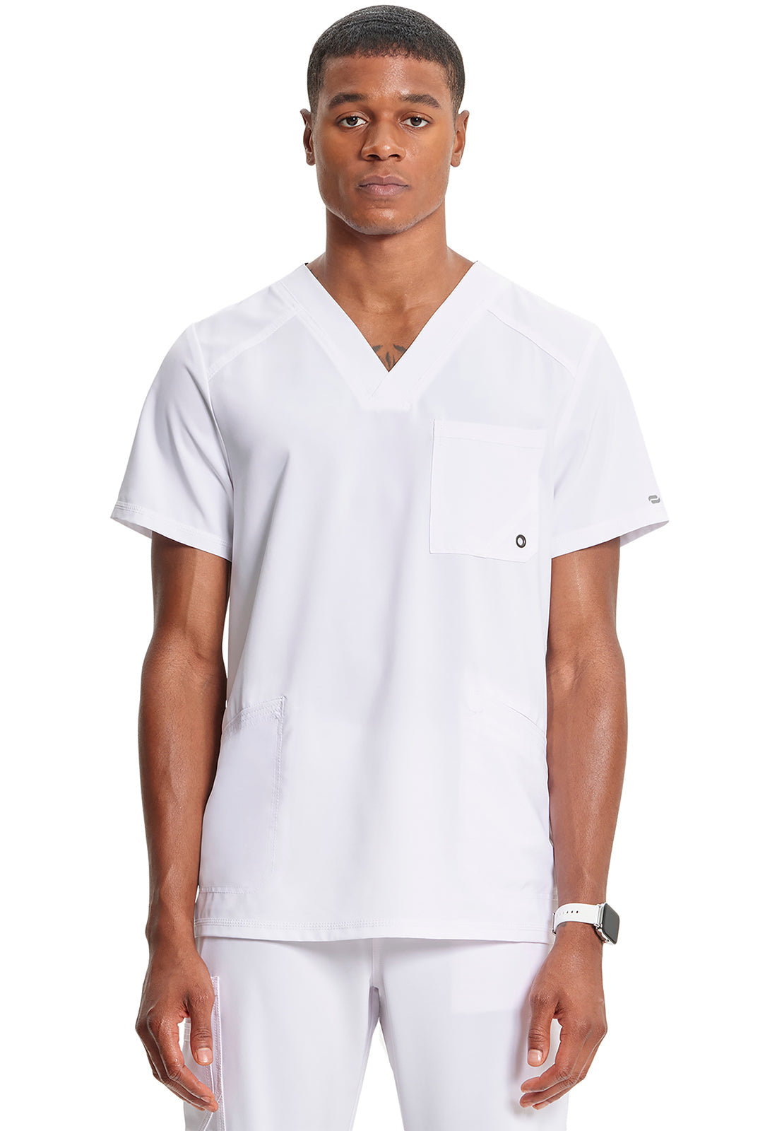 Infinity CK900A Men's V-Neck Scrub Top White