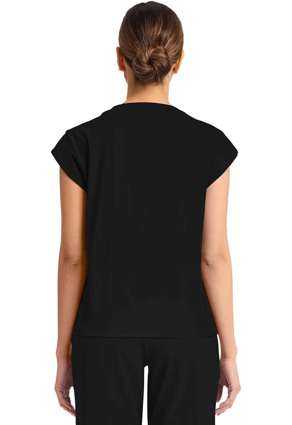 Achieve CK936 Women's 1-Pocket Crew Neck Top Black Image