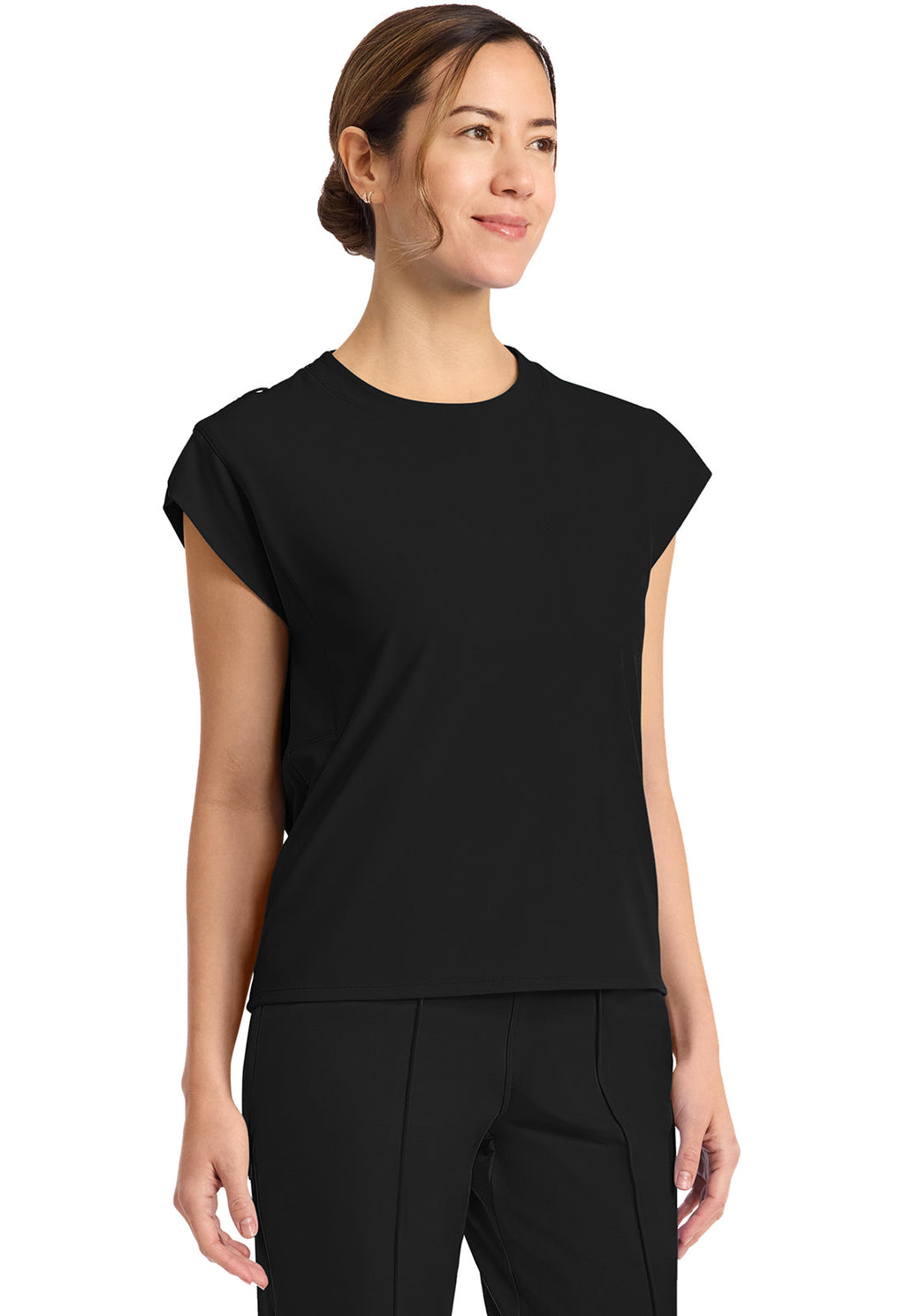 Achieve CK936 Women's 1-Pocket Crew Neck Top Black Image