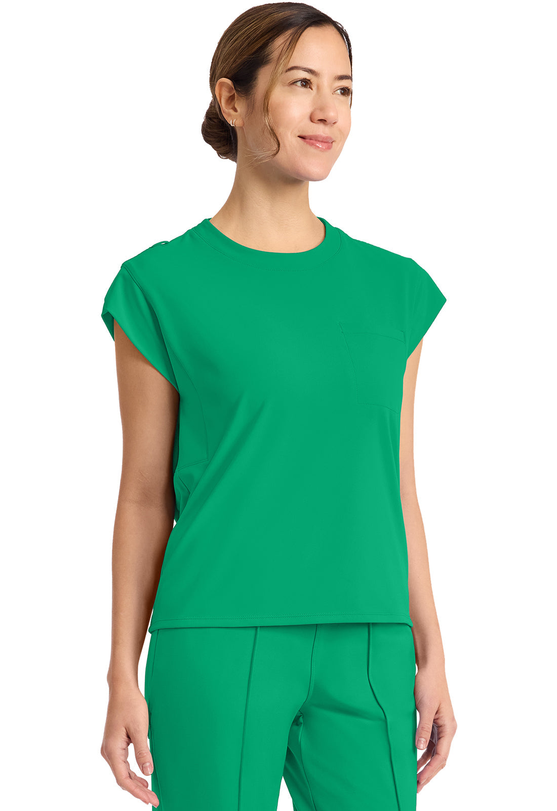 Achieve CK936 Women's 1-Pocket Crew Neck Top Green Apple