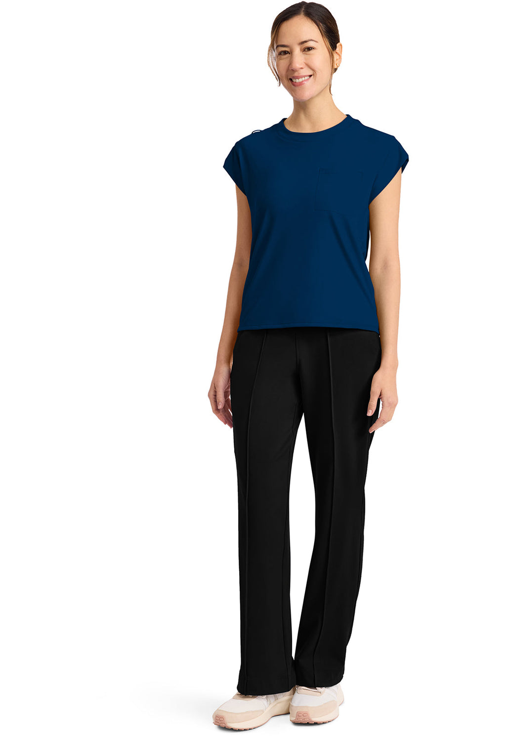 Achieve CK936 Women's 1-Pocket Crew Neck Top Navy Image