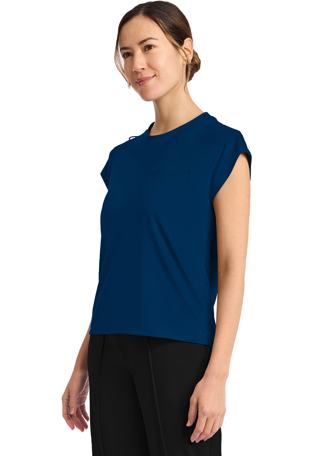 Achieve CK936 Women's 1-Pocket Crew Neck Top Navy Image