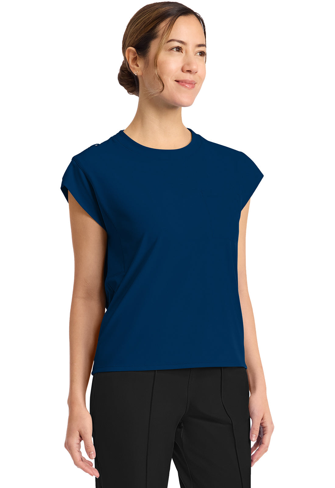 Achieve CK936 Women's 1-Pocket Crew Neck Top Navy Image