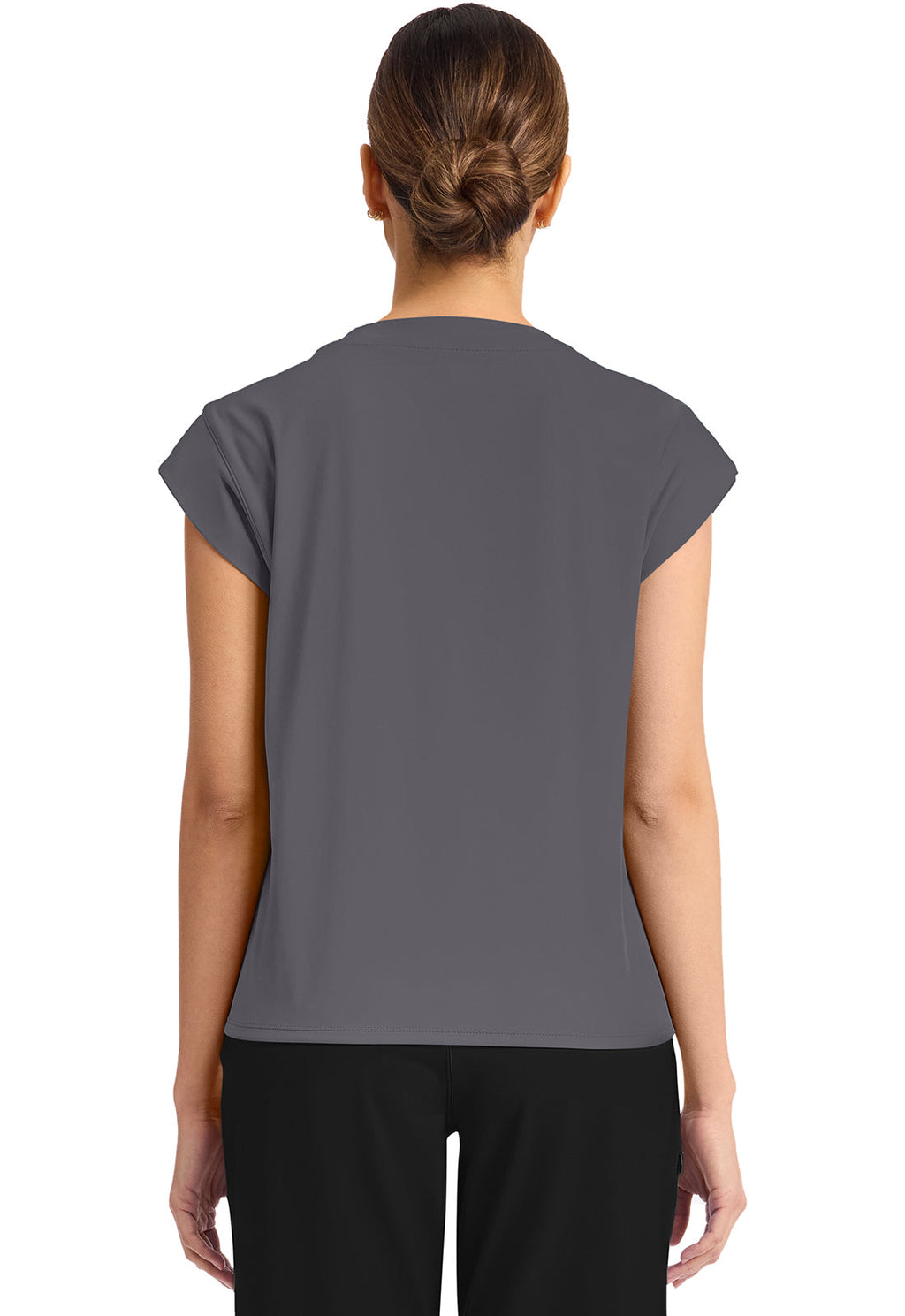 Achieve CK936 Women's 1-Pocket Crew Neck Top Pewter Image