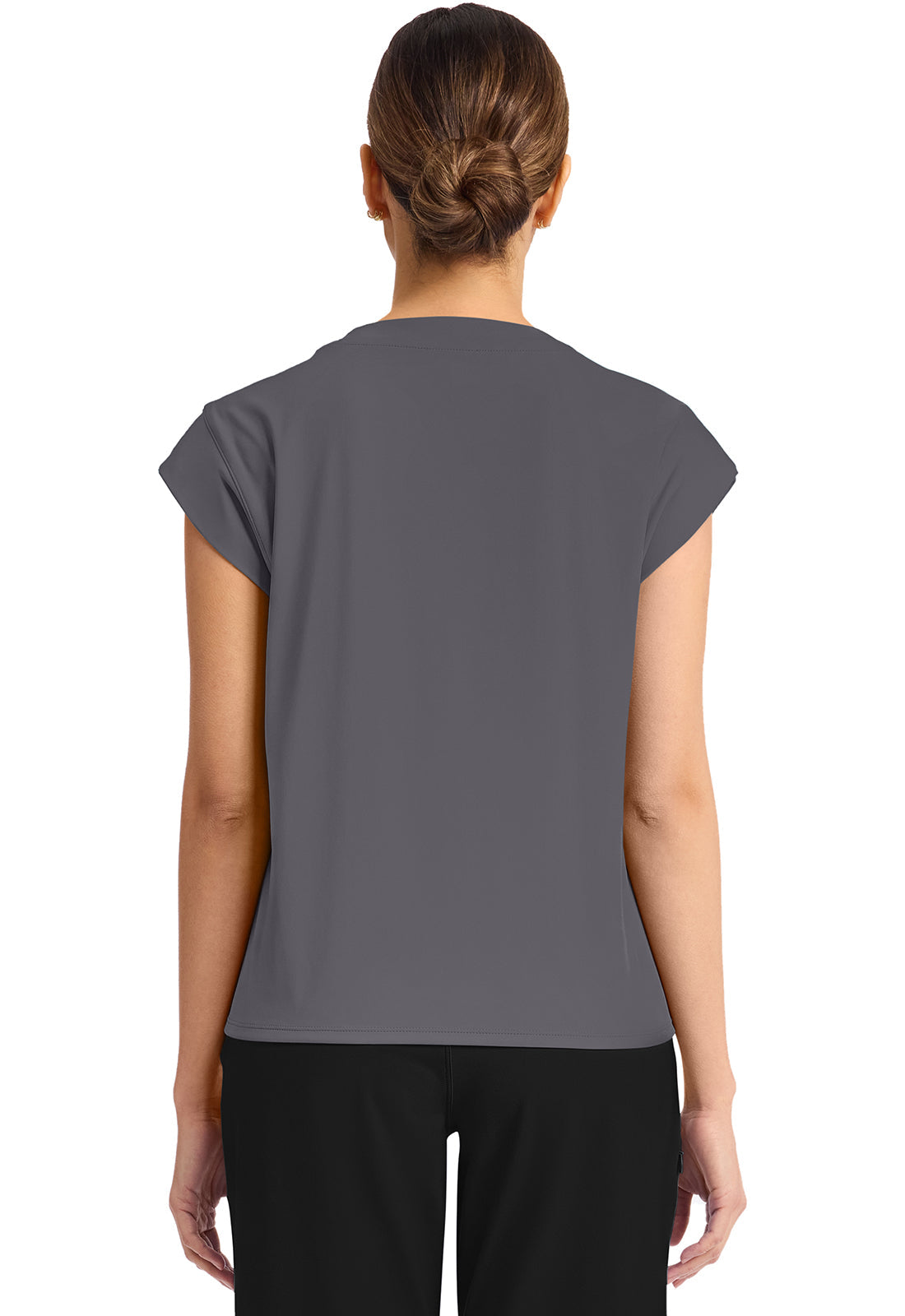 Achieve CK936 Women's 1-Pocket Crew Neck Top Pewter Image