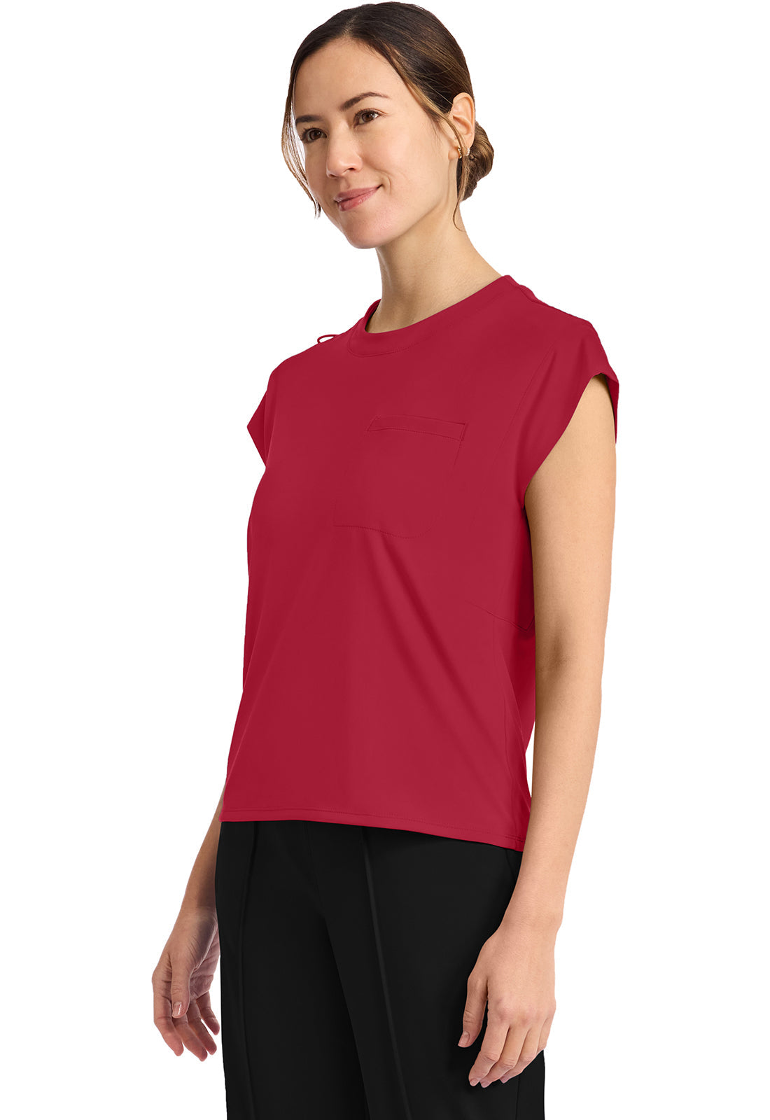 Achieve CK936 Women's 1-Pocket Crew Neck Top Red Image