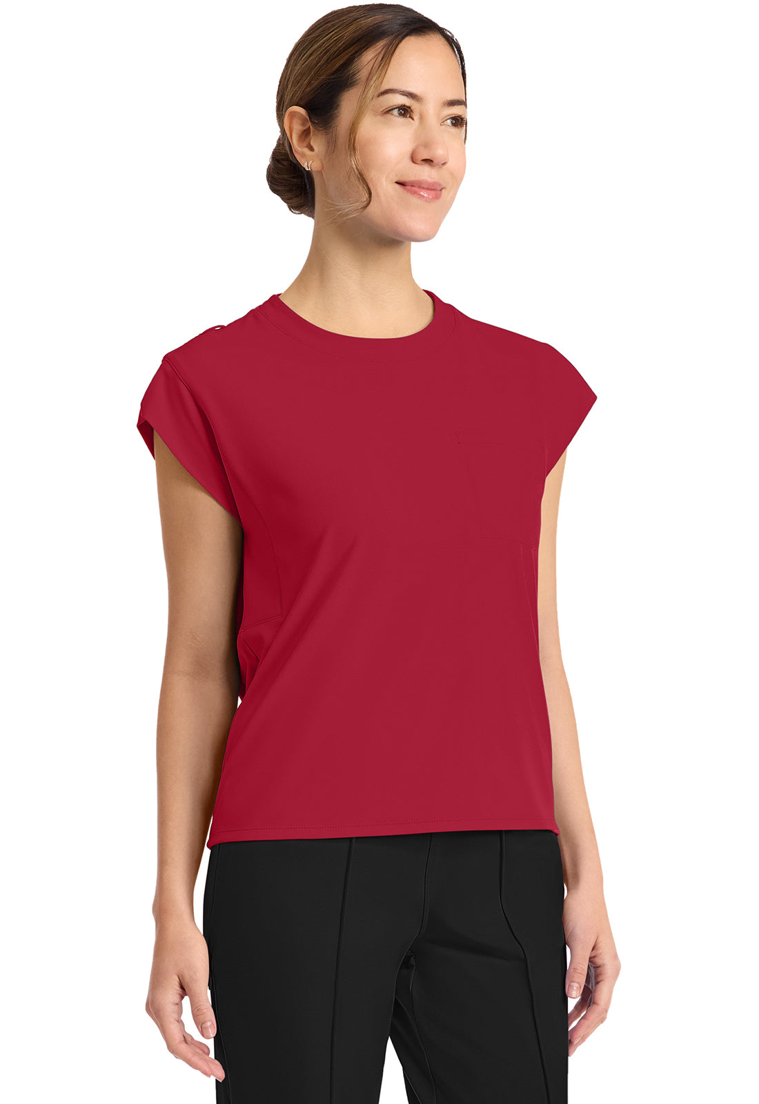 Achieve CK936 Women's 1-Pocket Crew Neck Top Red Image