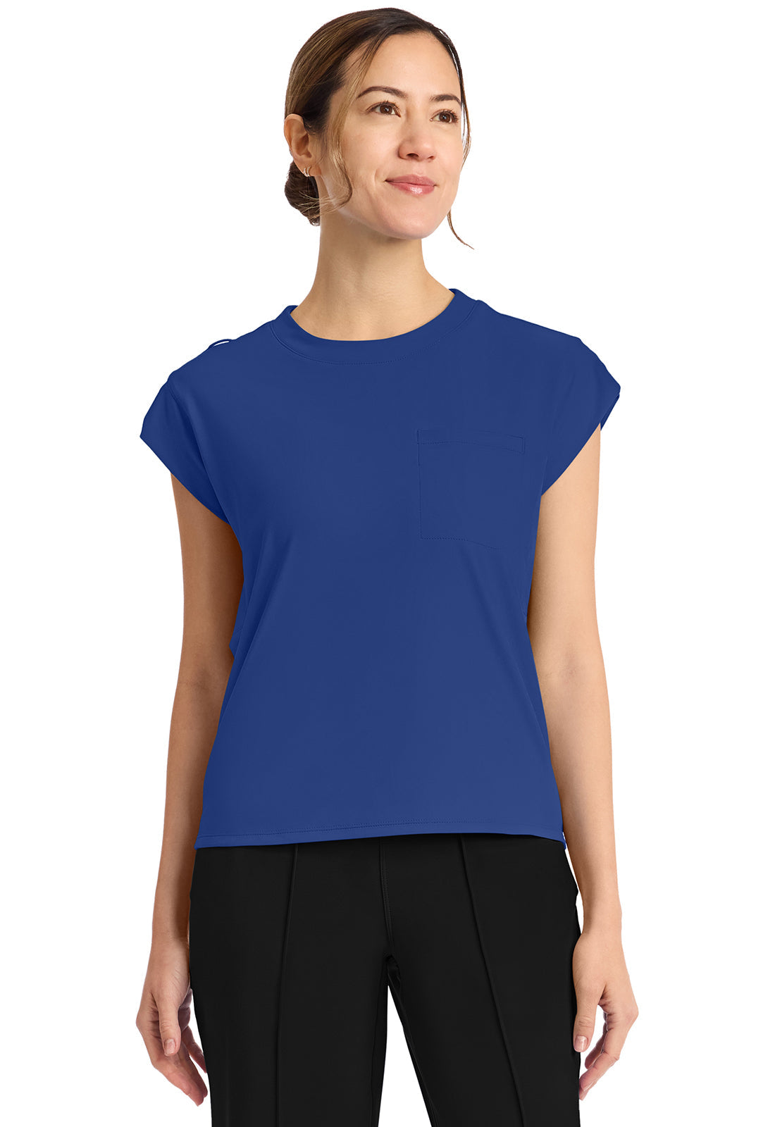 Achieve CK936 Women's Women's 1-Pocket Crew Neck Scrub Top Royal