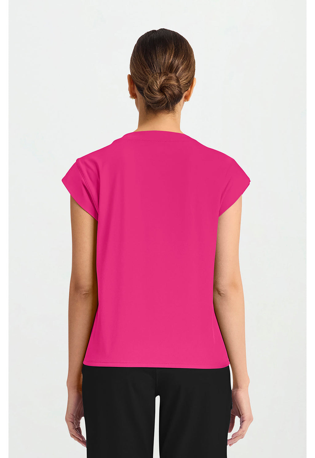 Achieve CK936 Women's 1-Pocket Crew Neck Scrub Top Tropical Hibiscus