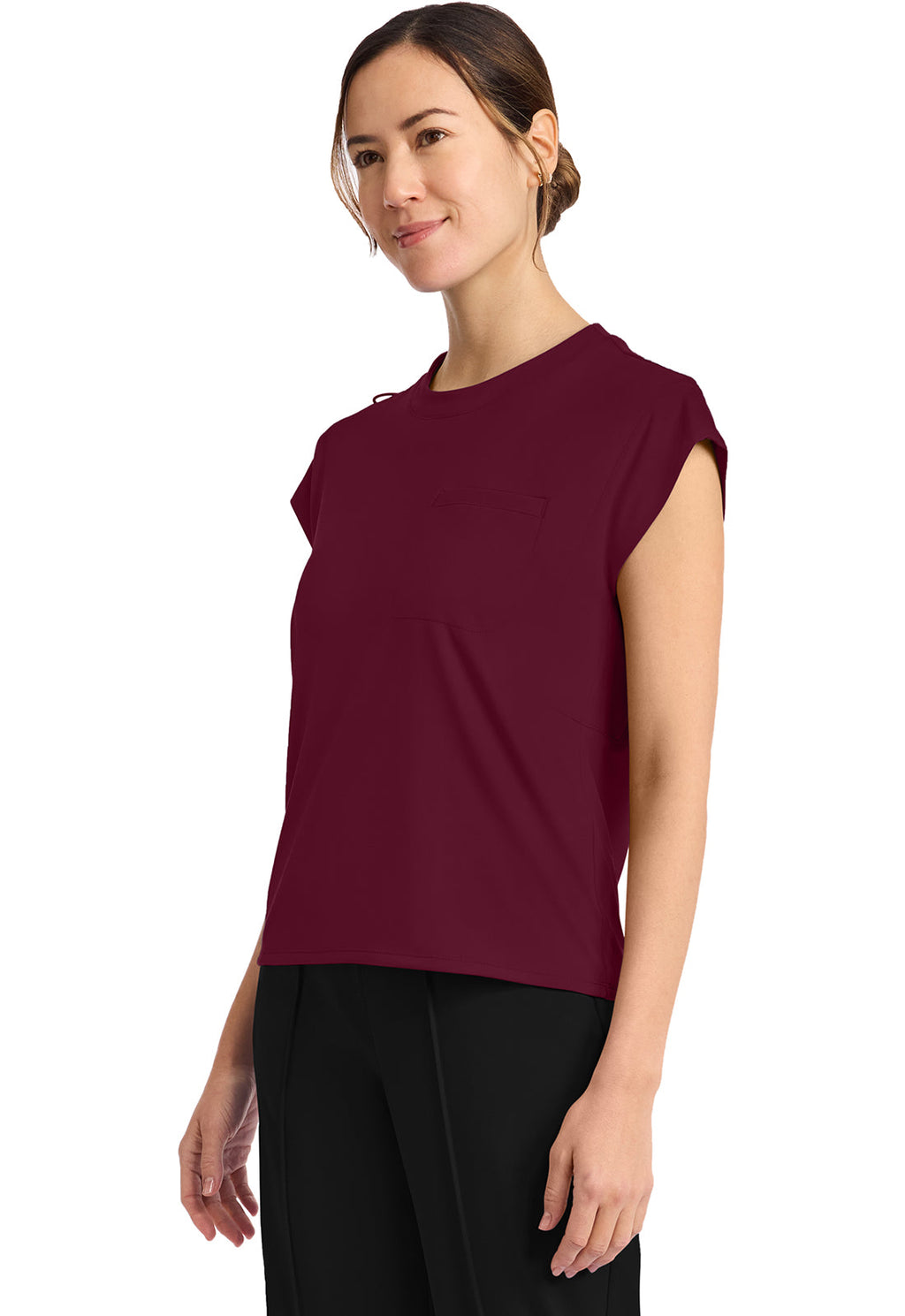 Achieve CK936 Women's 1-Pocket Crew Neck Top Wine Image