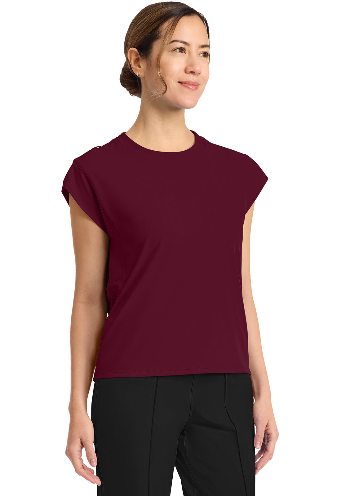 Achieve CK936 Women's 1-Pocket Crew Neck Top Wine Image