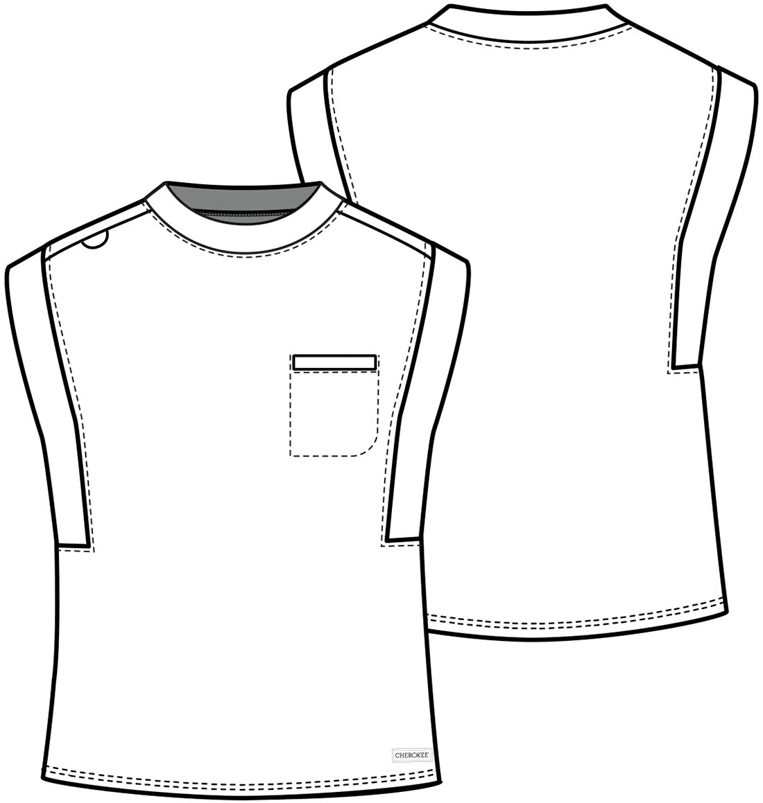 Achieve CK936 Women's Women's 1-Pocket Crew Neck Scrub Top Black