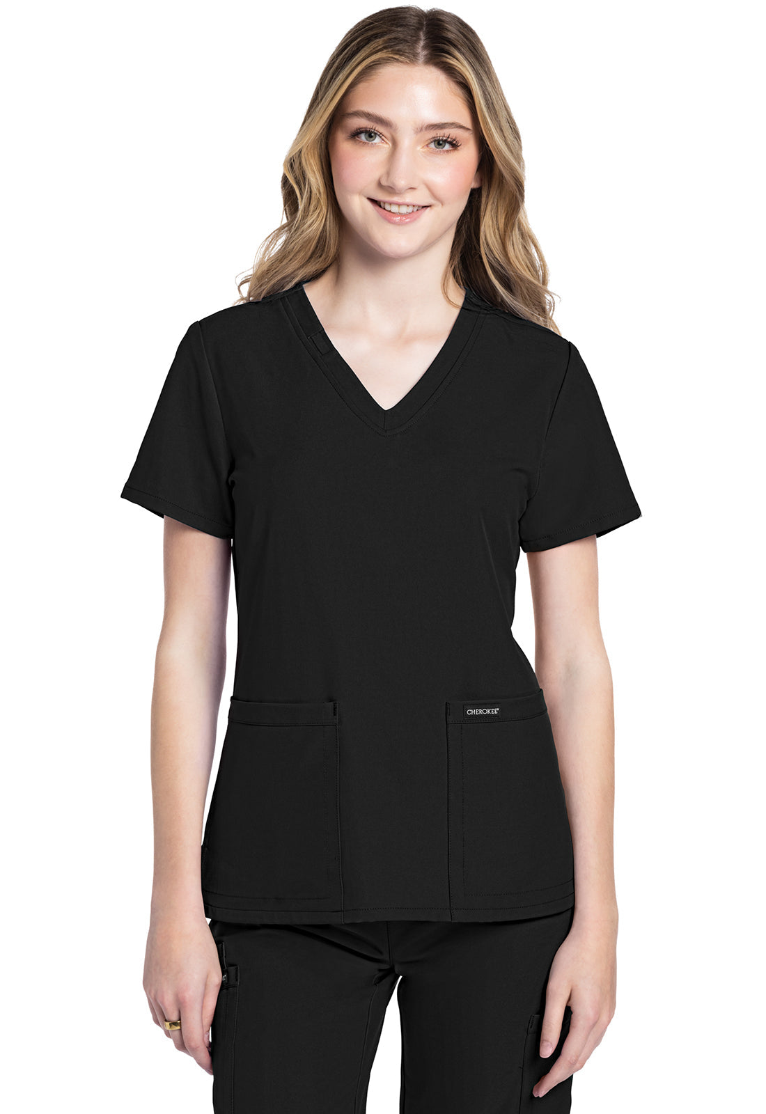 Workwear Originals Ultra CK953A Women's V-Neck Scrub Top Black