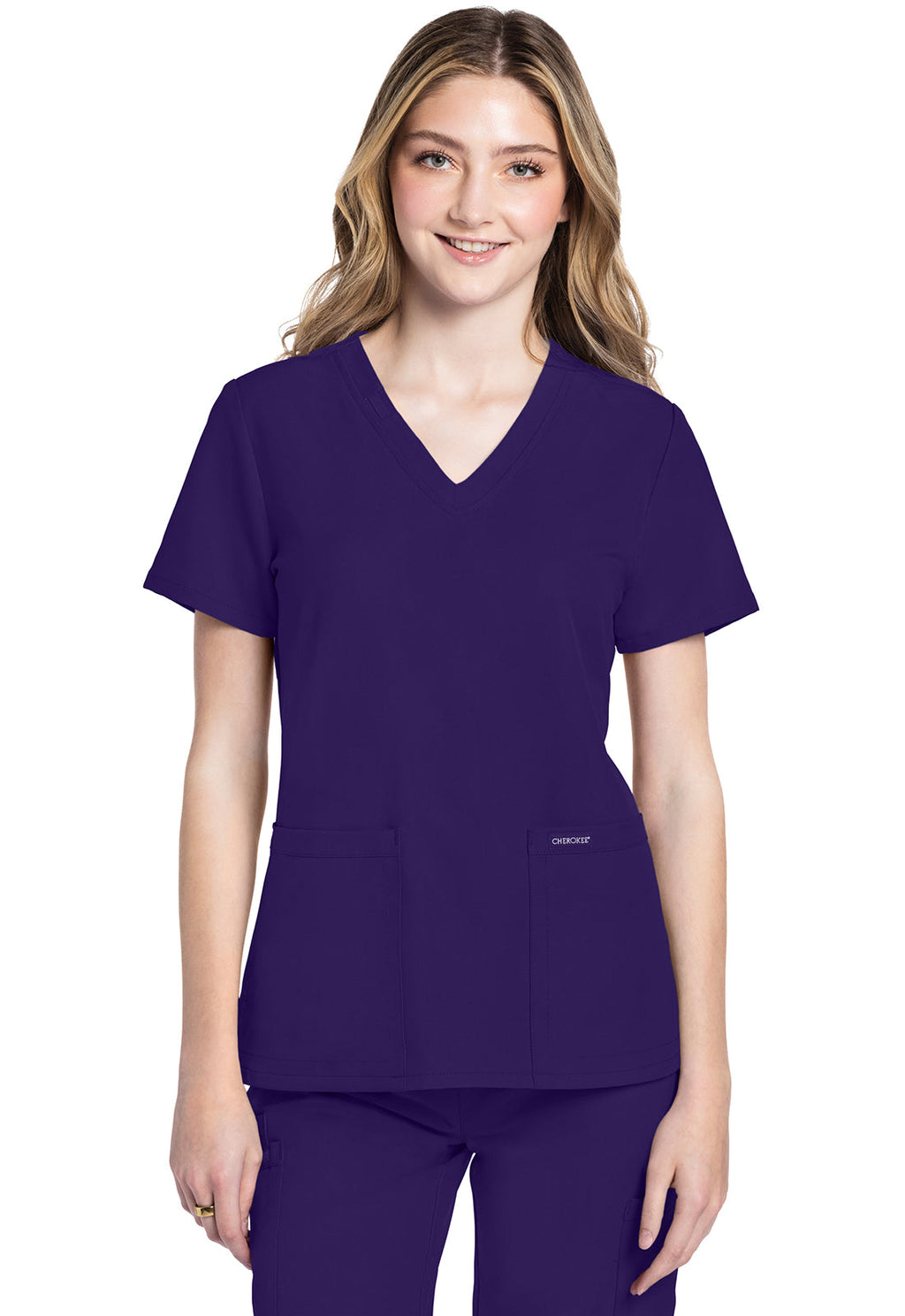 Workwear Originals Ultra CK953A Women's V-Neck Scrub Top Grape