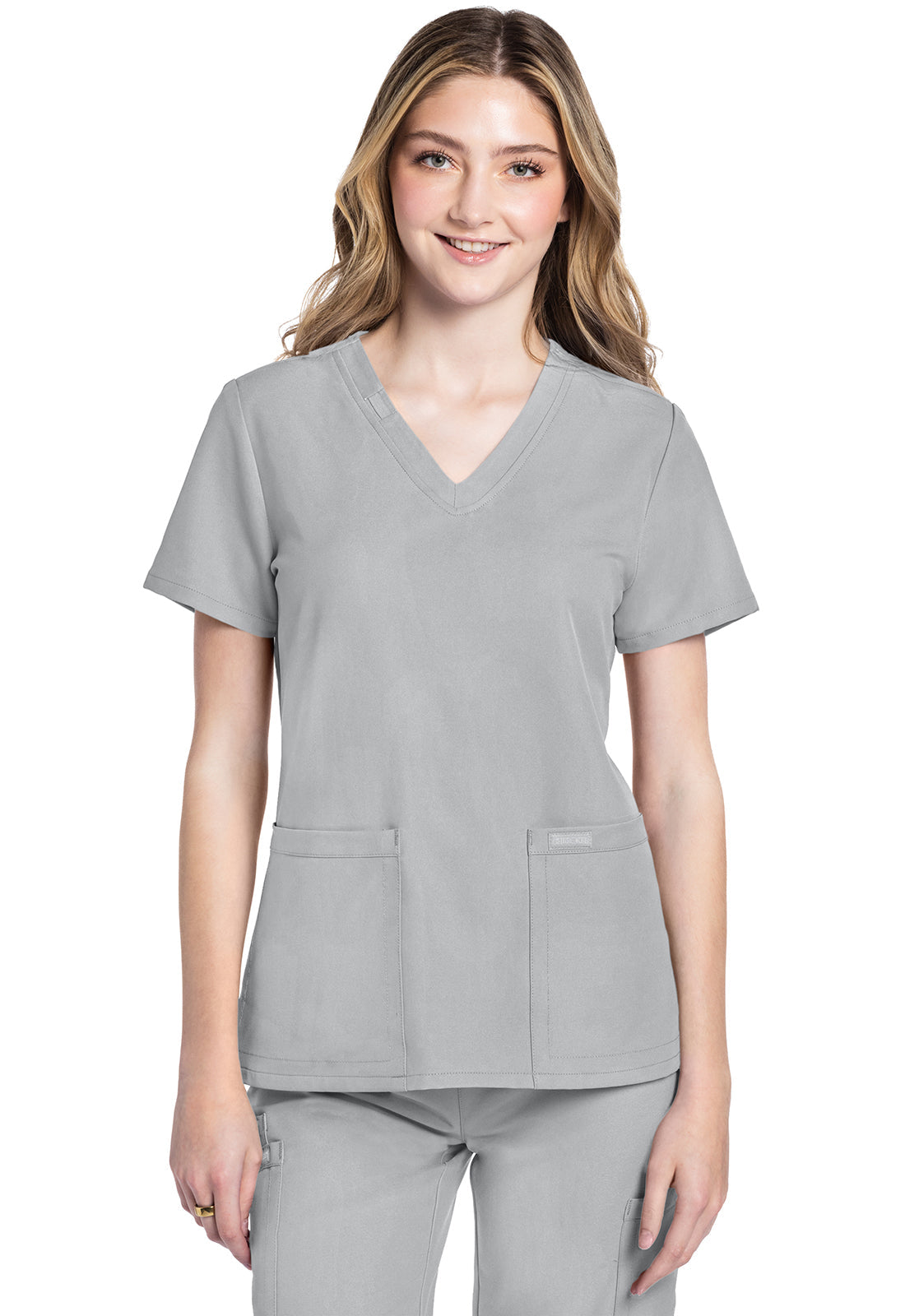 Workwear Originals Ultra CK953A Women's V-Neck Scrub Top Grey