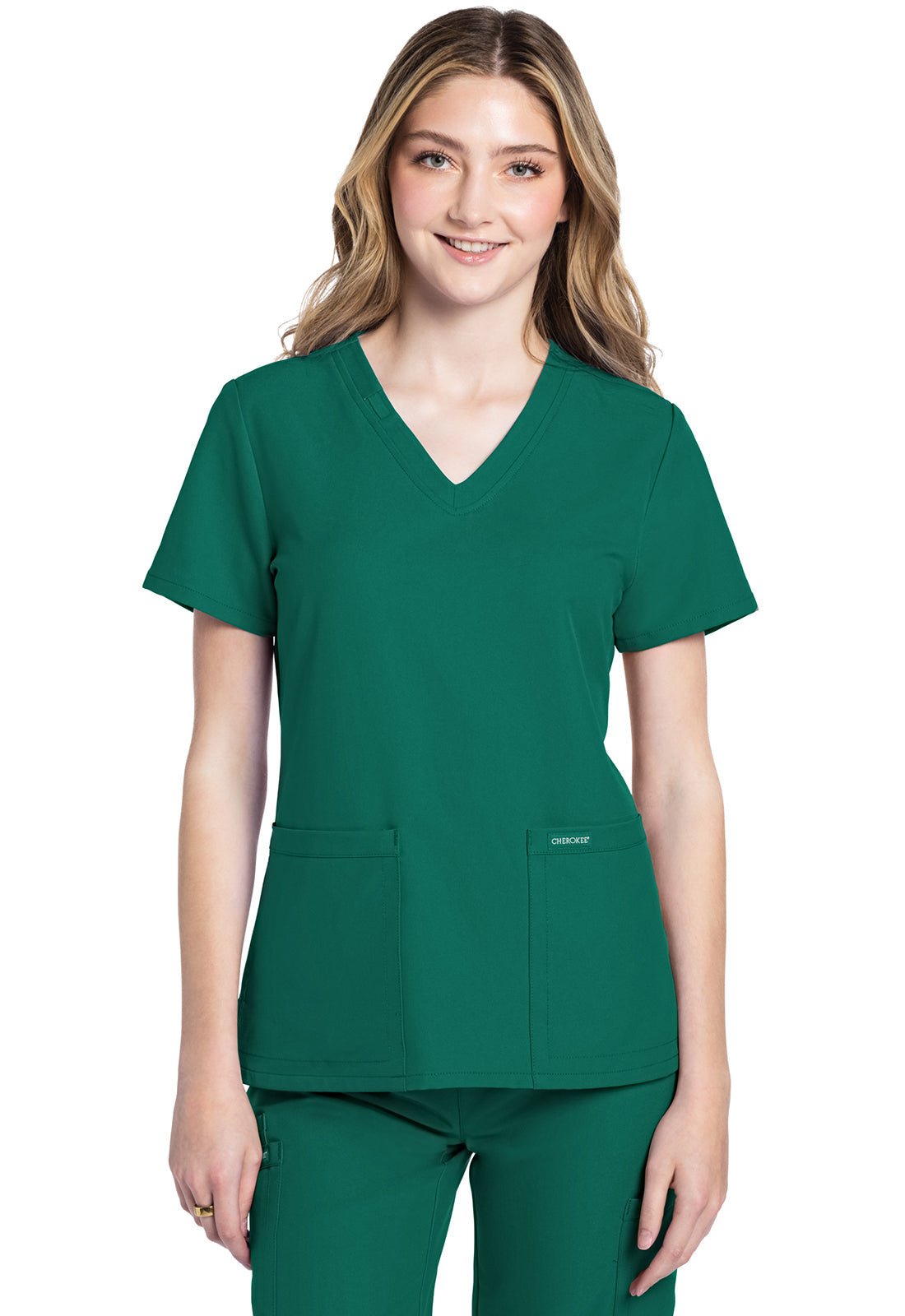 Workwear Originals Ultra CK953A Women's V-Neck Scrub Top Hunter Green