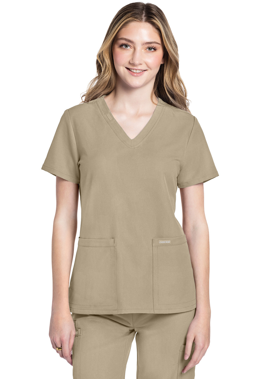 Workwear Originals Ultra CK953A Women's V-Neck Scrub Top Khaki