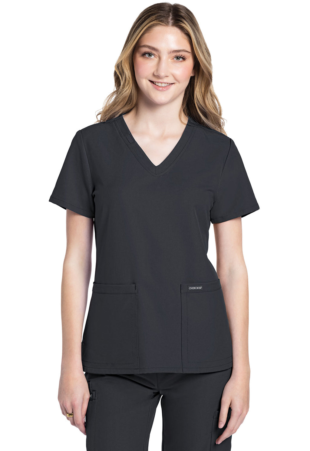 Workwear Originals Ultra CK953A Women's V-Neck Scrub Top Pewter
