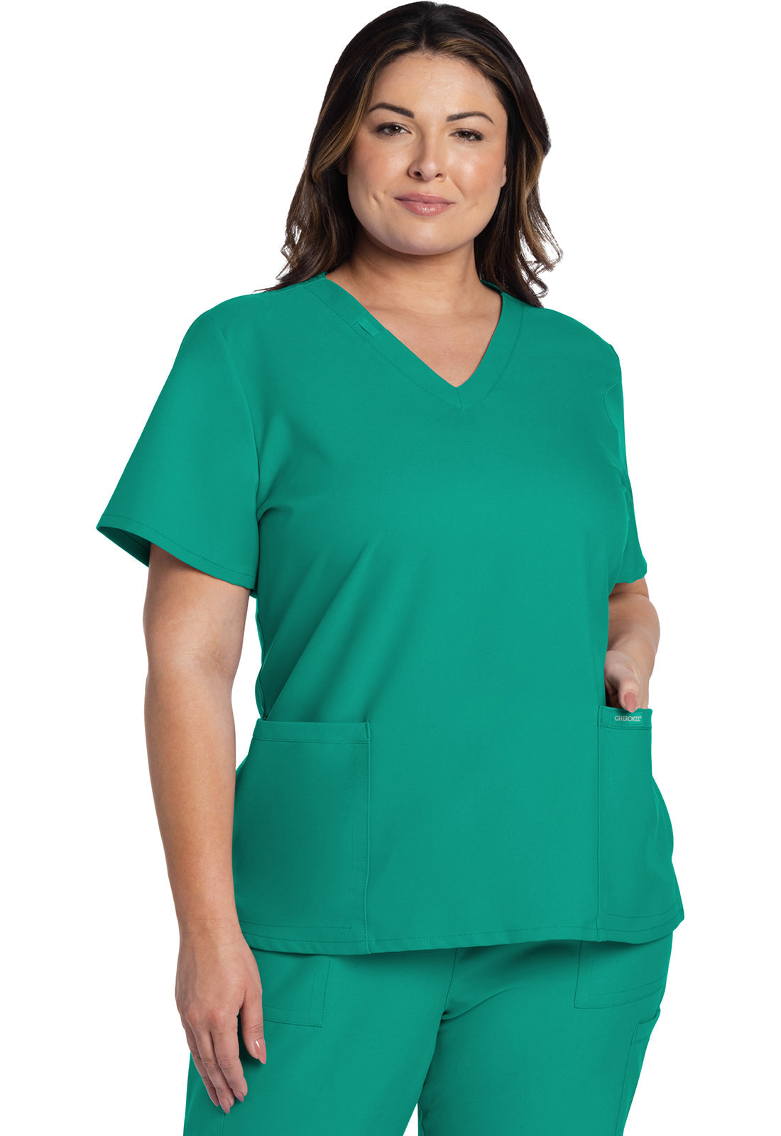 Workwear Originals Ultra CK953A Women's V-Neck Scrub Top Teal Blue