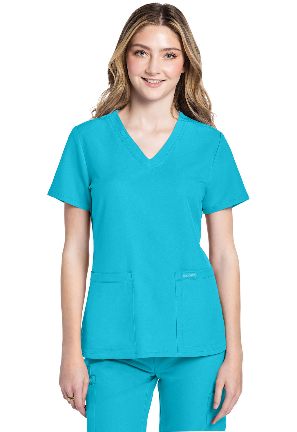 Workwear Originals Ultra CK953A Women's V-Neck Scrub Top Turquoise