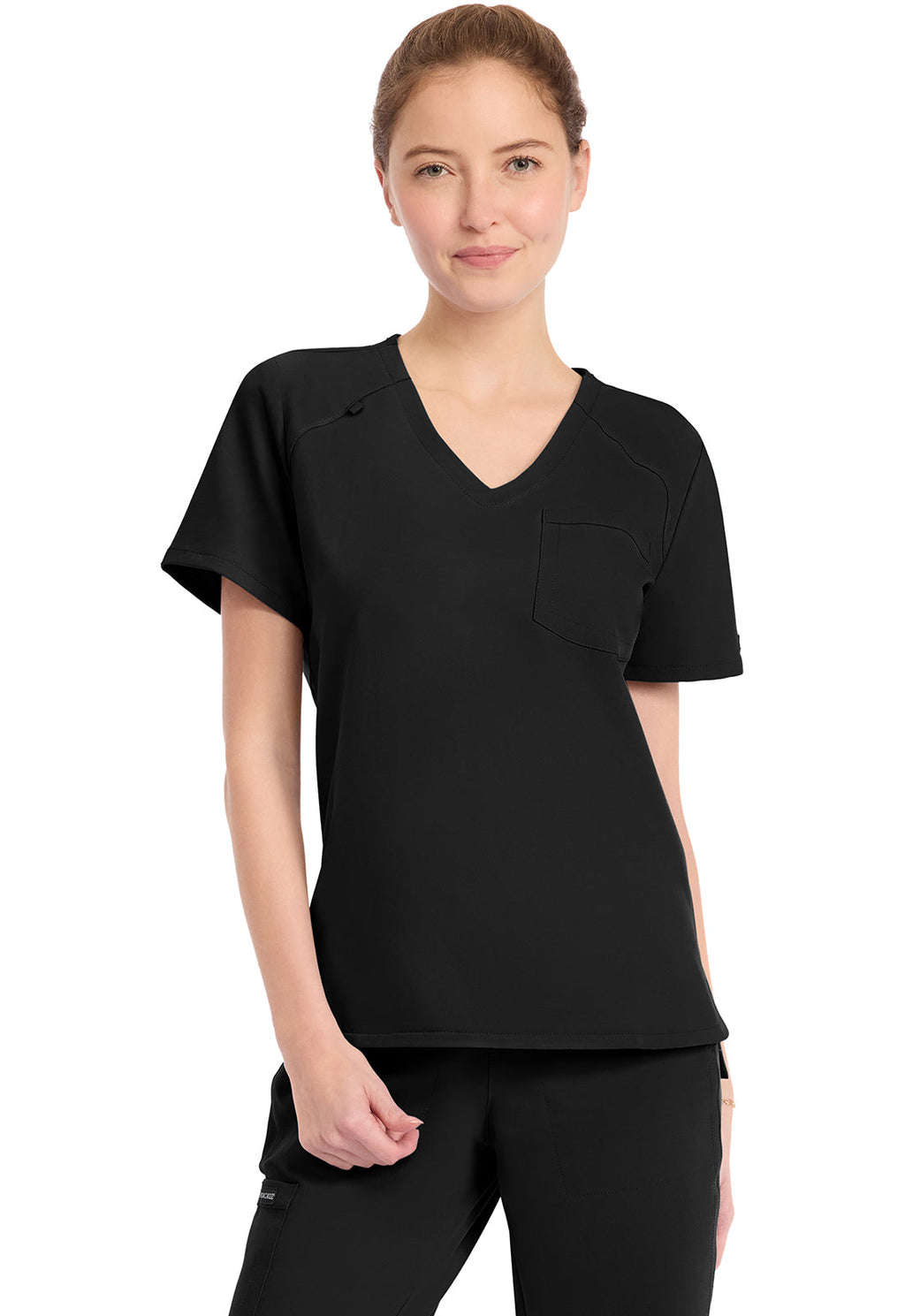 Workwear Originals Ultra CK954A Women's Tuck-in V-Neck Scrub Top Black