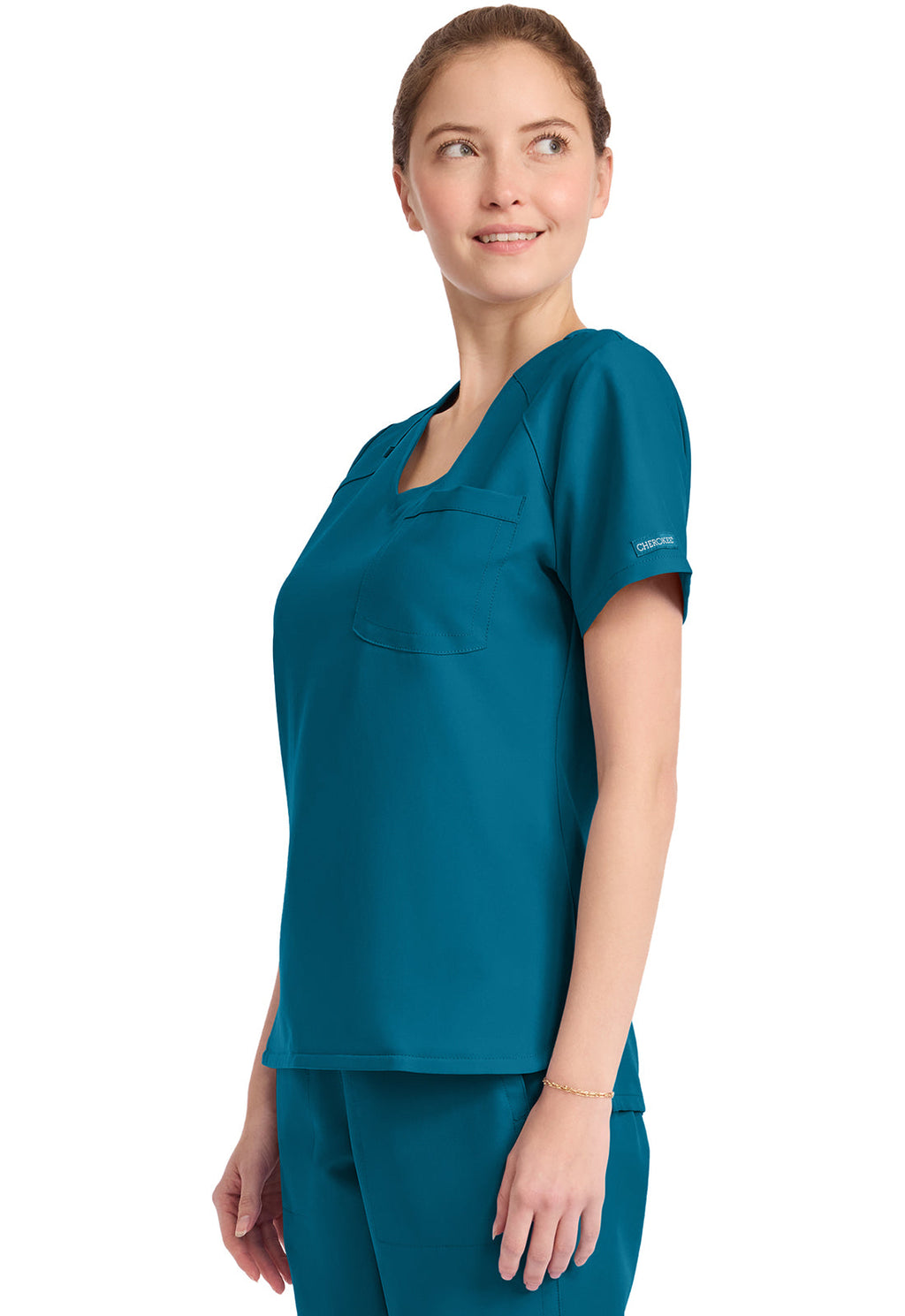 Workwear Originals Ultra CK954A Women's Tuck-in V-Neck Scrub Top Caribbean Blue