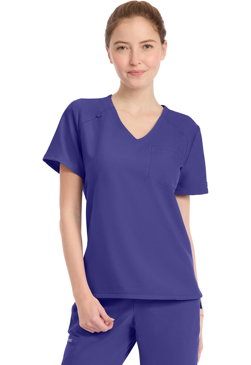Workwear Originals Ultra CK954A Women's Tuck-in V-Neck Scrub Top Grape