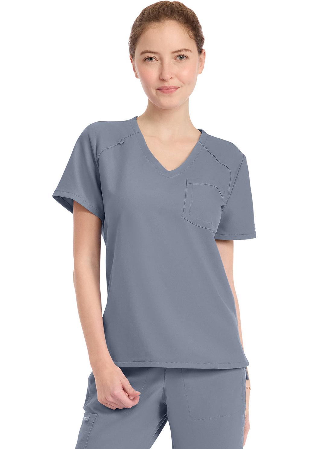 Workwear Originals Ultra CK954A Women's Tuck-in V-Neck Scrub Top Grey
