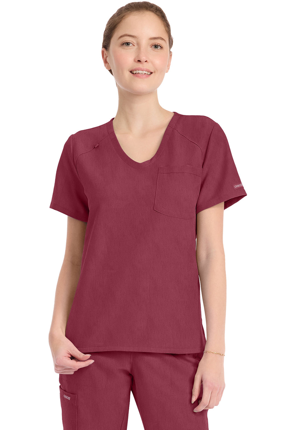 Originals Ultra CK954A Women's Tuck-in V-Neck Top Heather Cranberry