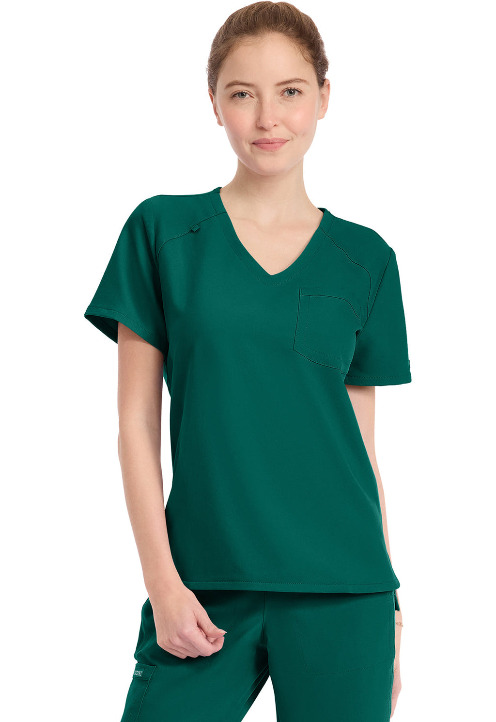 Workwear Originals Ultra CK954A Women's Tuck-in V-Neck Scrub Top Hunter Green